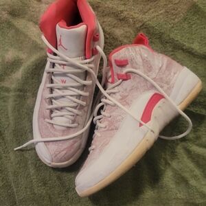 Jordan Twos Pink and White Sneakers